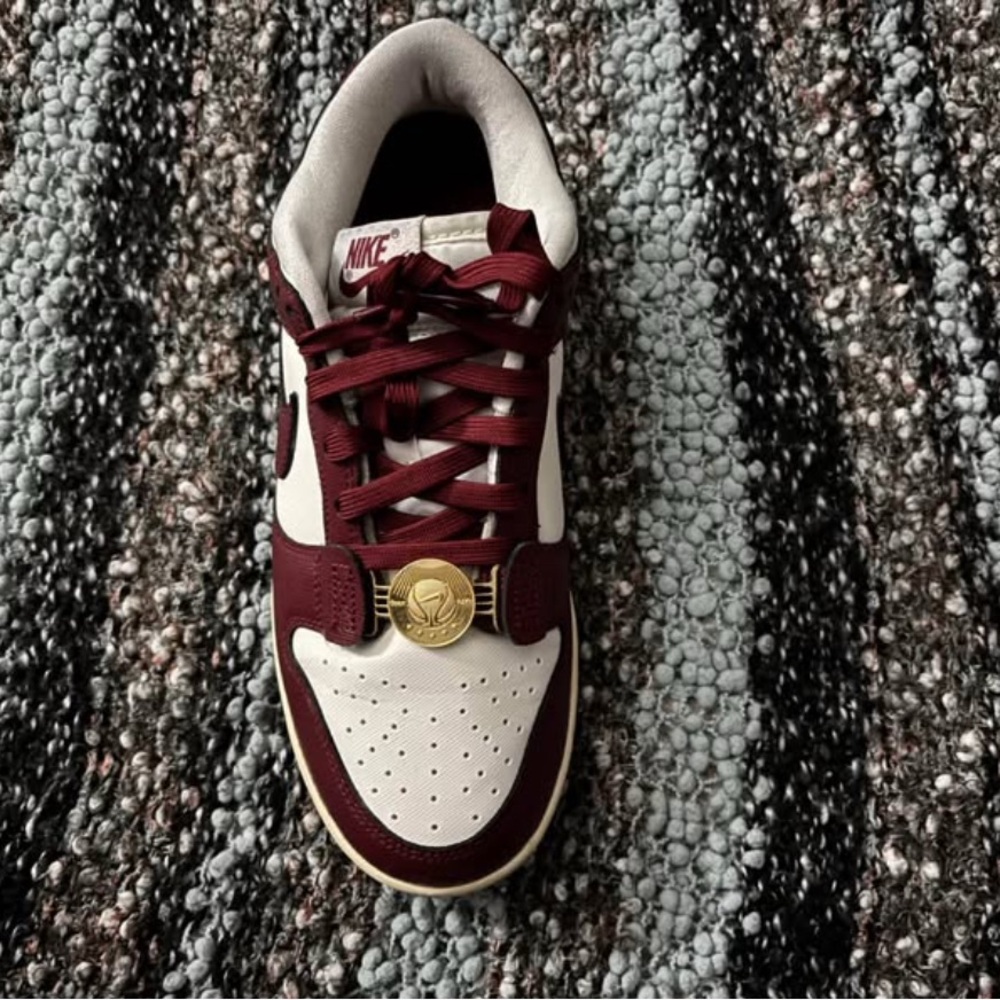 Nike Maroon and White Low-Top Sneakers